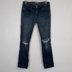 PAIGE Women's Straight Jeans Size 25 Skyline Drive Classic Rise Peg Leg Distress